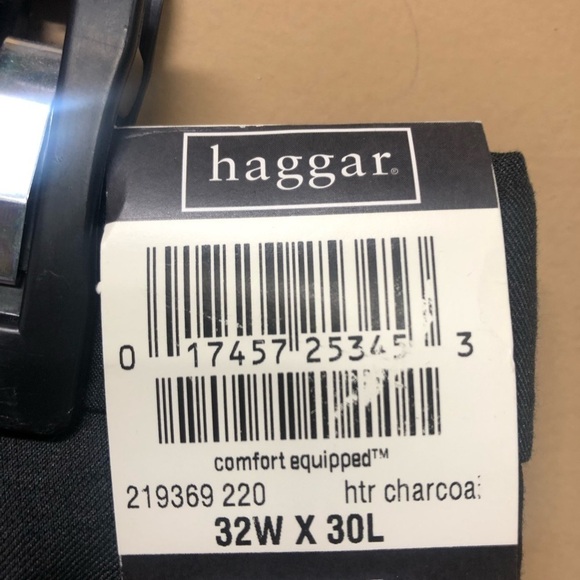 Haggar Mens Gray Dress Pants Expandable Waist Silky Feel Size 32x30 NWT - Picture 4 of 4